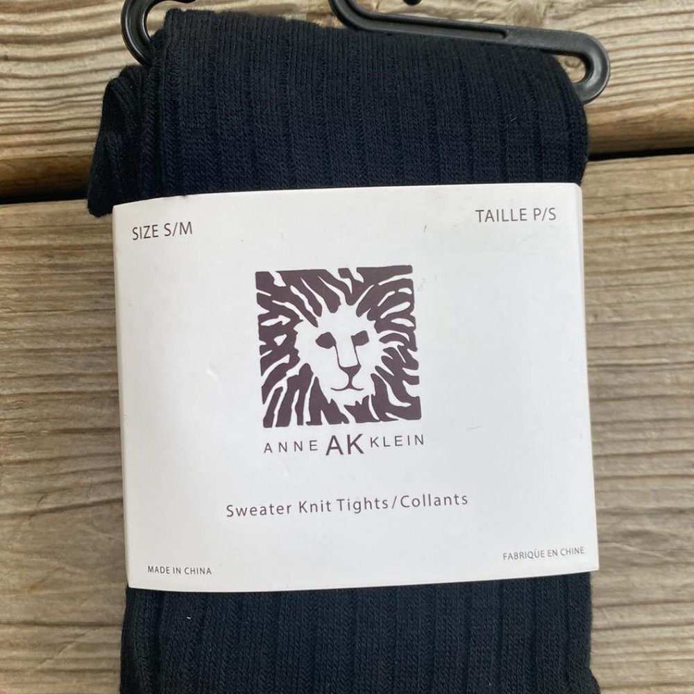 Anne Klein Black Sweater Knit Tights Lined
